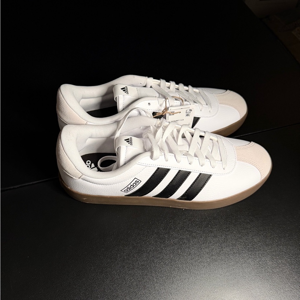 Adidas VL Court 3.0 NWT Men’s 11.5 White and Black Skater Sneakers
